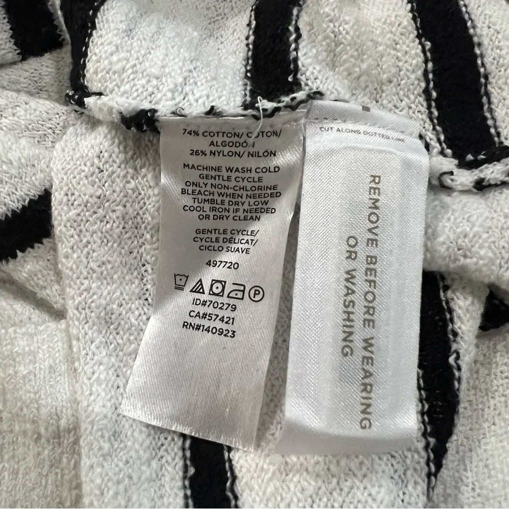 NWOT Loft Black & White Striped Short Sleeve Top - Size M - Picture 5 of 8